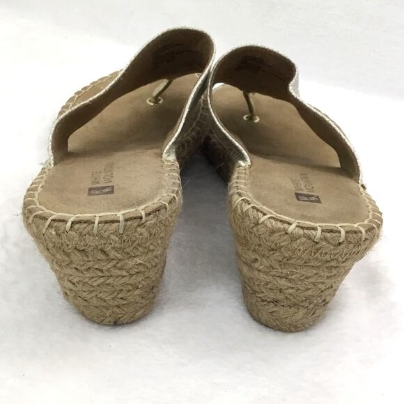 WHITE MOUNTAIN BEACHBALL Glitter Fabric Wedge Heels Sandal Size 7.5 M - Picture 3 of 6